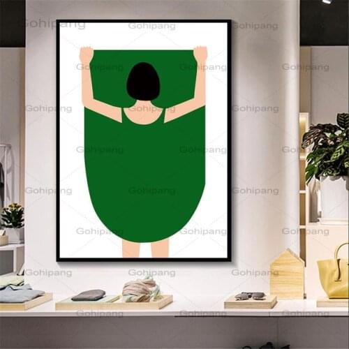 Girl Skirt Lovely Cute Dress Canvas Painting Nordic Wall Art Picture for Living Room Girlish Poster and Print Cuadros Decor