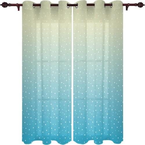 French Window Curtains Gradient Wave Point Living Dining Room Kids Bedroom Screens Modern Luxury Home Decor Valance Curtains