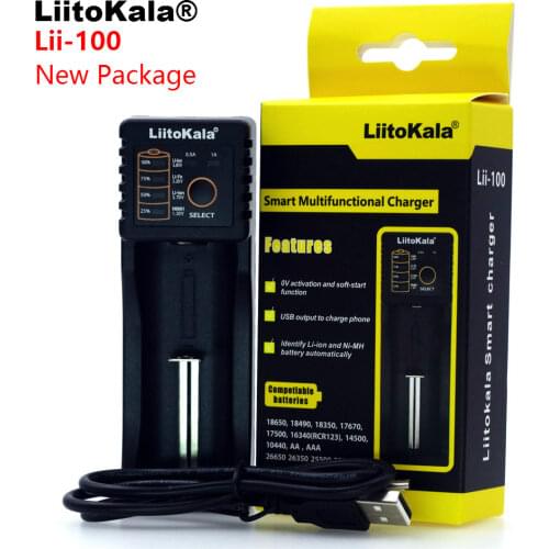 2021 Liitokala Lii-100 1.2 V / 3 V / 3.7 V / 4.25V 18650/26650/18350/16340/18500/AA/AAA NiMH lithium battery charger lii100
