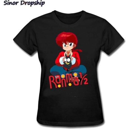 Women T Shirts Ranma 12 1/2 T Shirt Hip Hop Funny Letter Print T-Shirt Woman Funny Womens Slim Fit Short Sleeve Tee Shirts