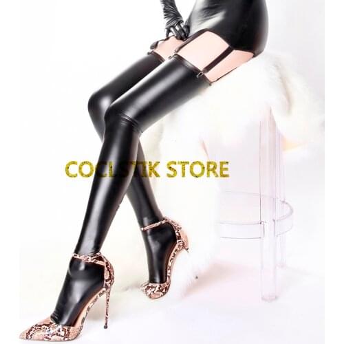 Women Sheer Sexy Stockings Matte Latex Ammonia Top Thigh High Quality Stockings Over The Knee Wetlook Socks Nightclubs Pantyhose