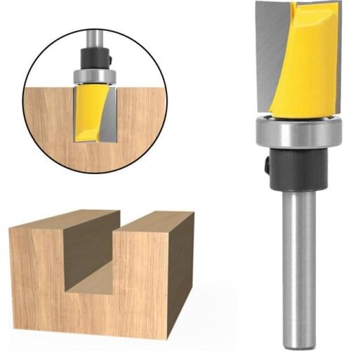 1PC 6mm 1/4 Shank Trim Hinge Mortising Router Bit Straight end mill trimmer cleaning flush trim Tenon Cutter forWoodworking