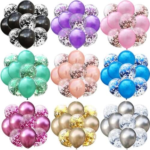 10pcs/lot Mix Rose Gold Silver pink Confetti Balloons Birthday Party Wedding Decoration Metallic Helium Latex Ballon kids Globos