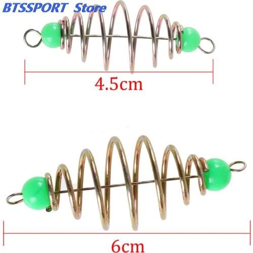 10pcs Spring Coil Inline Method Feeder Stainless Steel Bait Thrower Fishing Feeder