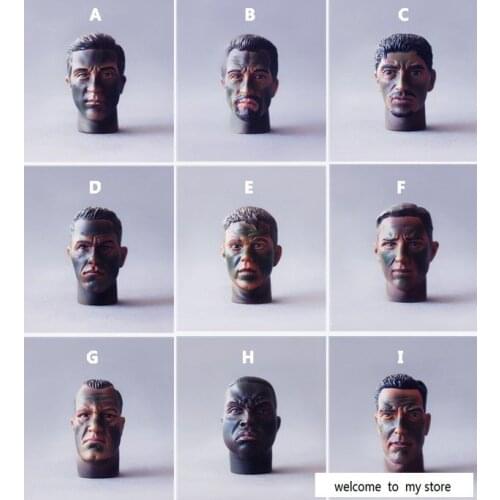 3pcs/set 1: 6 Soldier of World War II model of the 101 Airborne Division / Modern US Navy SEALs jungle camouflage head carving