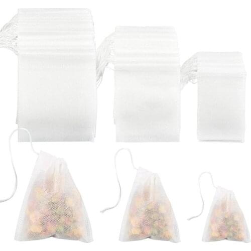 300 Pieces Tea Filter Bags Disposable Drawstring Tea Filter Bags for Loose Leaf Tea or Flower Fruit Teas (Mixed Sizes)