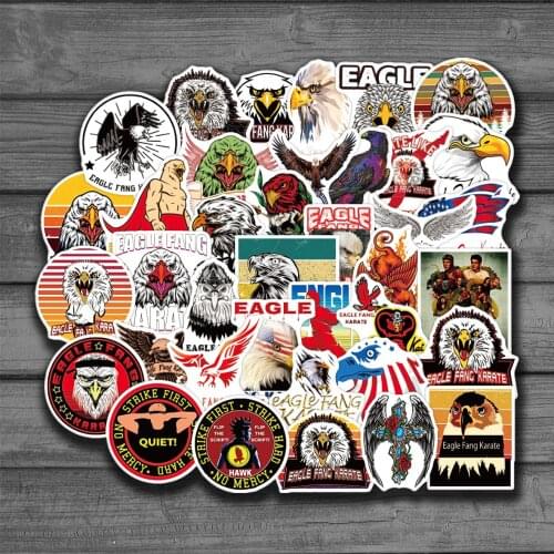 50Pcs/Set Eagle Fang Karate Sticker Graffiti Stickers For Furniture Wall Desk DIY Chair Toy Car Trunk Motorcycle Etc