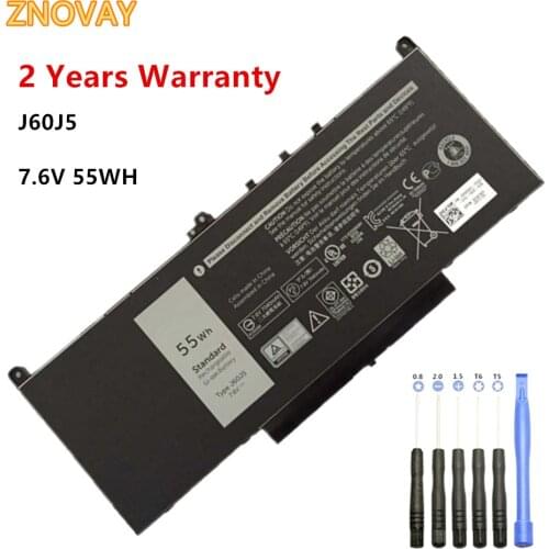 ZNOVAY 7.6V 55WH J60J5 Laptop Battery for Dell Latitude E7270, Latitude 7470 Battery MC34Y 0MC34Y J60J5