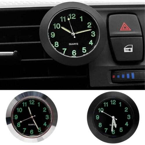 Car Clock Luminous Automobiles Internal Stick-On Mini Digital Watch Mechanics Quartz Clocks Auto Ornament Car Accessories