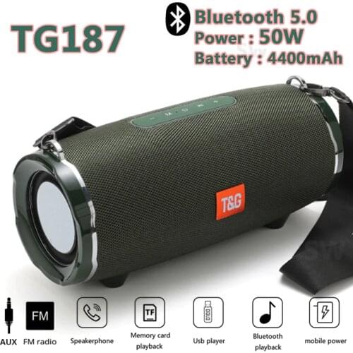 50W TG187 high-power bluetooth Speakers portable outdoor waterproof sound column Wireless computer speaker subwoofer Boombox