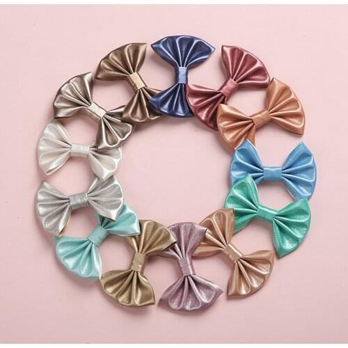 Baby Hair Clips Leather Girls Bows Hair Accessories Candy Color For Children Fashion Hairpins Sequins Infant Barrette Cool