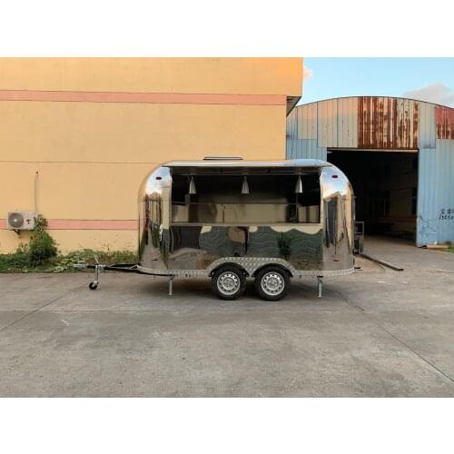 4M long Airstream Stainless Steel Trailer Mobile Street Food Shop Gelato Cart Bubble Tea Halal Vegan Food Truck
