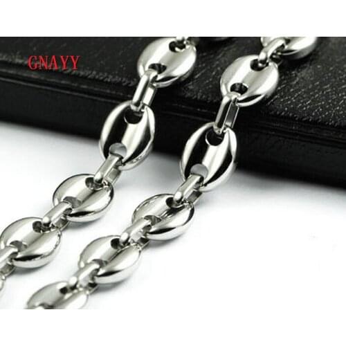 GNAYY Jewelry Best sale Stainless Steel coffee beans chain Necklace bracelet 8 inch-40 inch choose