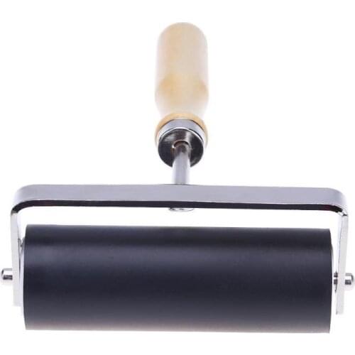 Ceramic Rubber Clay Roller 10/15CM Hand-held Polymer Clay Imprinting Roller Wooden Handle Rubber Roller Ceramic Tools