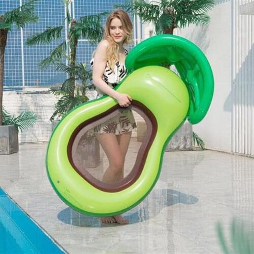 Summer Women Inflatable Spanish Cherry Pool Float Swimming Fun Air Raft Bed Mattress with Sunshade