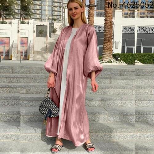 Fashion Muslim Dubai Abaya Kimono Summer 2021 Moroccan Kaftan Turkey Arab Islamic Cardigan Robe Eid 2021 Women Clothes