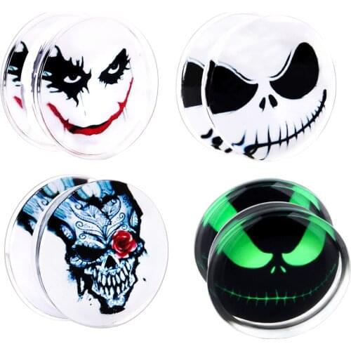 TIANCIFBYJS Acrylic Ear Gauge Kit Flesh Tunnel Plugs Stretchers Expander Double Flared Earring Body Piercing Jewelry Mix 6 Sizes