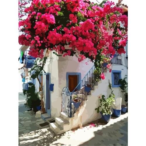 Landscape House DIY 11CT Embroidery Cross Stitch Kits Needlework Craft Set Printed Canvas Cotton Thread Home Wholesale