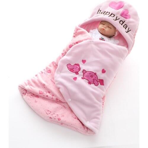 New Autumn Winter Baby Blanket Newborn Boy Girl Sleeping Bag Velvet Swaddling Infant Thermal Fleece Bedding Blanket Cotton Quilt