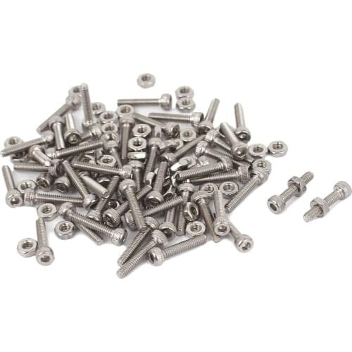 New Style 50Set M2x10mm Hex Socket Head Knurled Cap Screws Bolts Nut