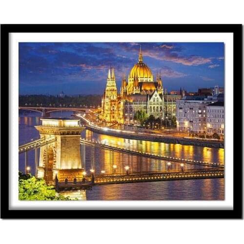 Full circular drill diamond painting 5d diy drawing Cross stitch City Night Rhinestone diamond embroiderydecor gift