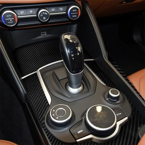 Carbon Fiber Gear Shift Frame Cover Trim for Alfa Romeo Giulia 2017-2019 Interior Decoration Car Accessories Decal Stickers
