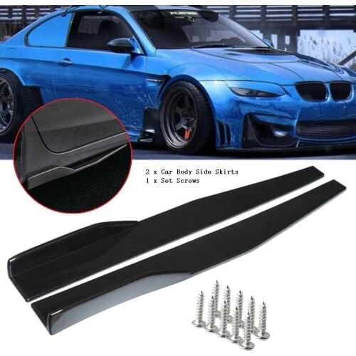 2pcs 74.5cm Universal Car Side Skirt Rocker Splitter Winglet Side Wing Bumper Lip Bumper Black/Red/Carbon Fiber Look Side Skirts