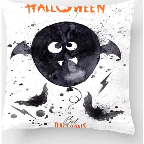 Halloween Balloon With Bat Decorative Throw Cushion Cover Pillow Case Customize Gift By Lvsure For Car Sofa Seat Pillowcase