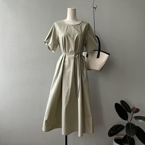 2021 Fashion Summer Maxi Dress Womens Retro loose Sundress Casual Short Sleeve Vestidos Female High Waist Robe Femme Dress y2k