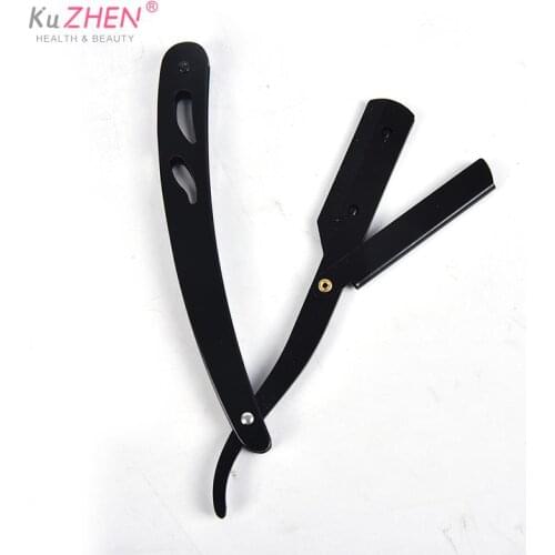 1pcs Black Hair Razor Antique Black Folding Shaving Knife Stainless Steel Straight Razor Holder Men Shaving Barber Tool