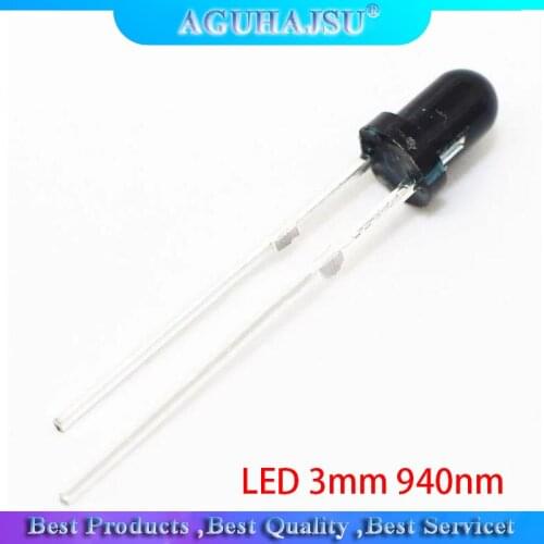 100pcs LED 3mm 940nm IR Receiving Diode Round Tube Light