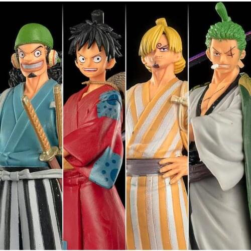 17-18cm Anime Usopp Monkey D Luffy ACE Zoro Sanji Warrior PVC Action Figure Model Toys Collection Doll