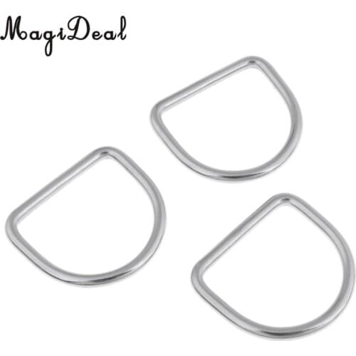 3Pcs Heavy Duty 316 Stainless Steel Scuba Diving D Ring Buckle Hook fit for Weight Belt Webbing Side Mount Gear Accessories