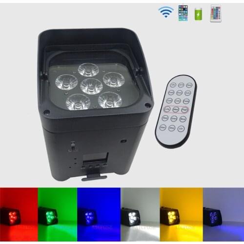 6x18w RGBWA UV 6IN1 LED Battery Par Light Wireless DMX with iOS&Andorid Phone App Remote Control For Party Wedding Stage Light