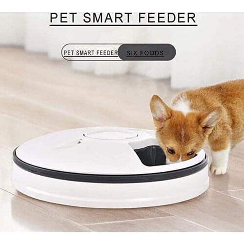 Pet Cat Dog Timing Feeder Auto Pet Timing Feeder 6 Grids Cat Dog Electric Food Dispenser Dogs Automatic Feeders Pets Supply