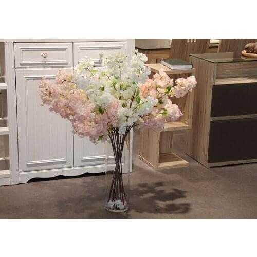 White Cherry Blossom Artificial Silk Flower garland wedding decorations Flower Bouquet for Wedding party Decoration