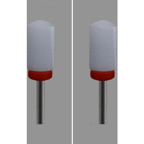 White Ceramic -6PCS -Nail Drill Bit - Large Smooth Top Bit - (0103.066)