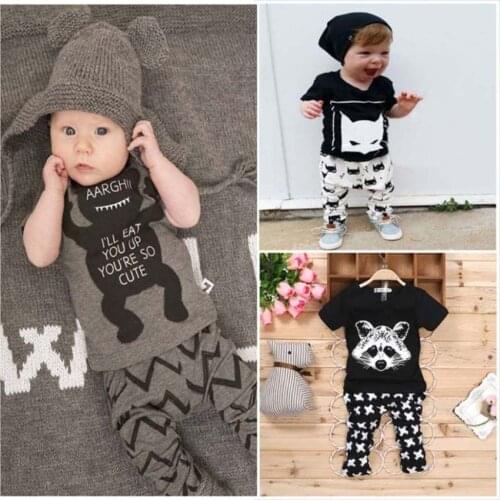 2016 New summer baby clother sets Cotton short sleeve infant clothes 2 pcs baby clothing sets baby boy clothes