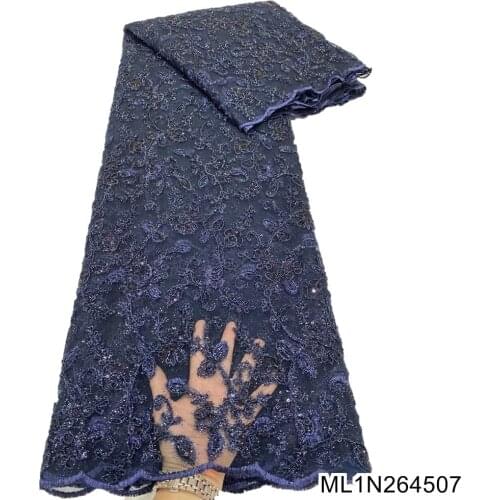 BEAUTIFICAL African lace fabric swiss voile lace 2021 french mesh lace fabric with sequins for party dress ML1N2645