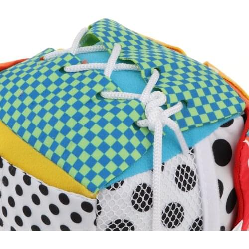 Colorful Cloth Cube Block Baby Learn How To Lace Shoelace Button KIds Toy