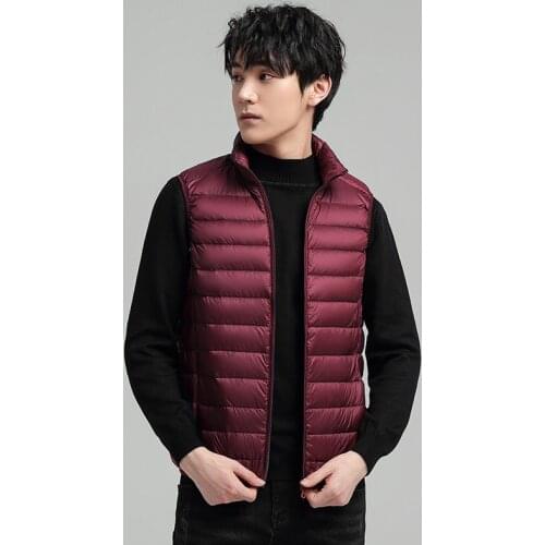 Xiaomi Winter new down jacket mens vest fashion collar waistcoat light down vest male jacket 50 duck down