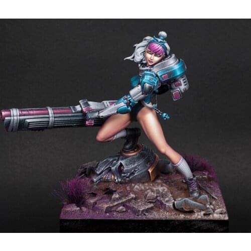 Unassambled 1/24 75MM Fantasy Machinery girl 75MM Resin figure miniature model kits Unpainted