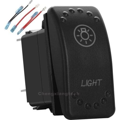 Orange Led 5Pin On/Off SPST Rocker Push Switch Light 20A/12V 10A/24V For Car Boat Waterproof+Jumper Wires Set