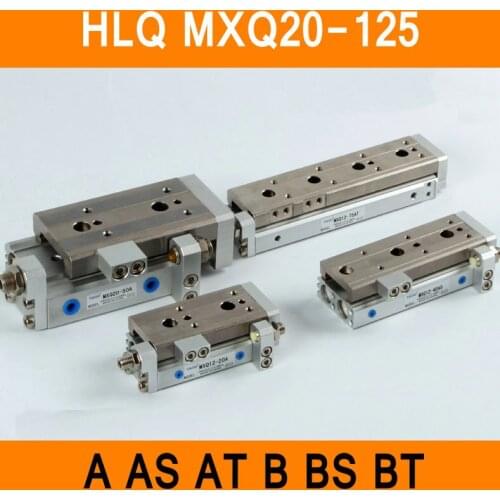 HLQ MXQ20-125 SMC Type MXQ Pneumatic CylinderS MXQ20-125A 125AS 125AT 125B Air Slide Table Double Acting 20mm Bore 125mm Stroke