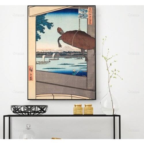 Ando Hiroshige Print, Mannen Bridge, Fukagawa, Japanese Woodblock, Vintage Print, Modern Art Print - Wall Art Poster Print