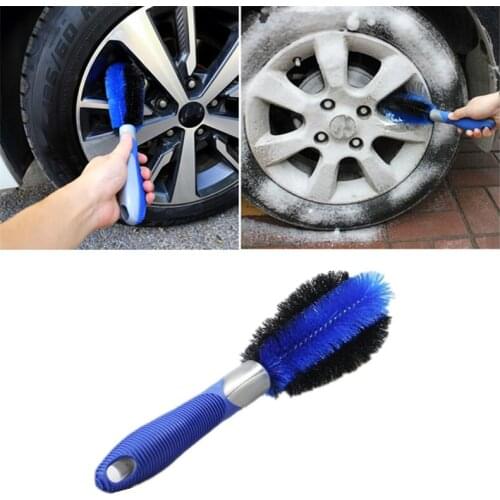 Car Wheel Cleaning Brush Tire Rim Scrub Brush With Anti-Slip Rubber Handle For Automobile Motorcycle Wheel Tire Cleaner Tools
