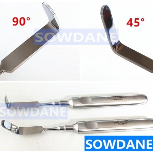 Dental Surgical Carr Endodontic Retractor Tool Mouth Opener Retractor 45° & 90° Angled with Serrated Tip Dentist Implant Tool