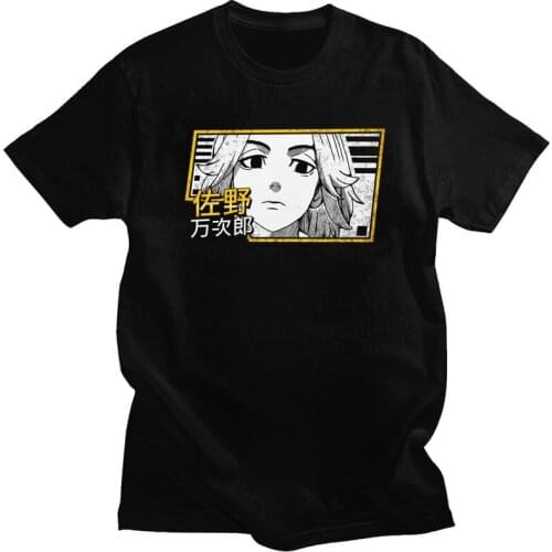 Tokyo Revengers T Shirt for Men 100% Cotton Tshirt Leisure Tee Tops Short Sleeved Anime Manga Manjiro Sano Mikey T-shirts