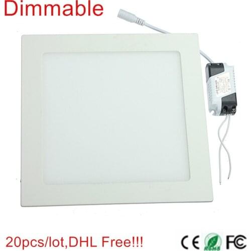 Ultra thin LED Downlight Dimmable 4W 6W 9W 12W 15W 25W Square Ultrathin SMD 2835 Power Driver Ceiling Panel Lights AC85-265V
