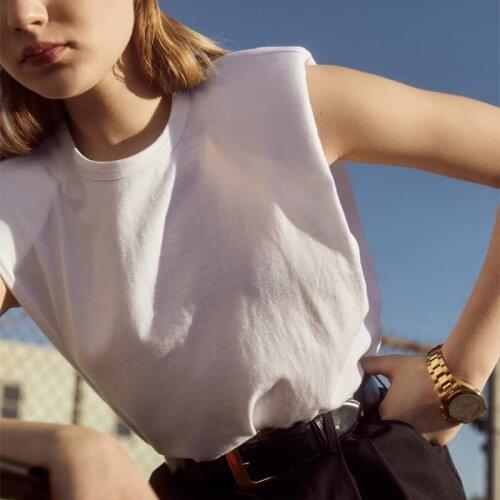 Women Sleeveless Cotton T Shirt Soft Comfortable Casual Tee Tops 2020